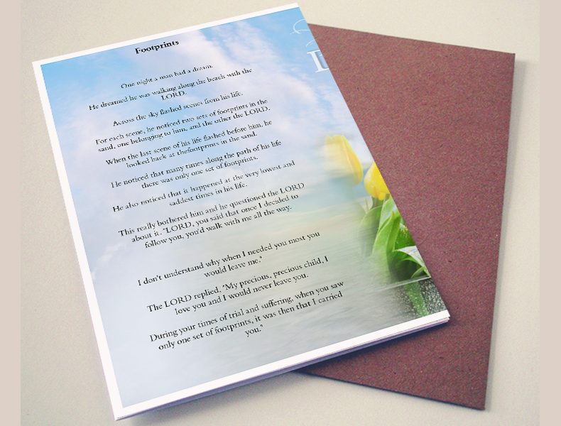 Footprint Funeral Program Template | Funeral Program Template