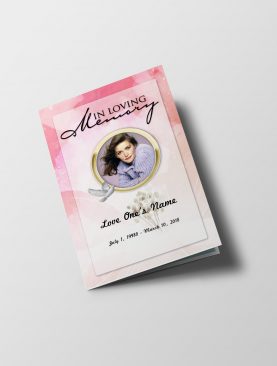 Pink Diamond Funeral Program Word Template