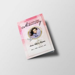 Pink Diamond Funeral Program Template