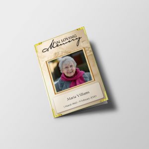 Golden Pearls Funeral Program Template