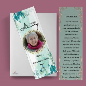 Floral Funeral Bookmark Template