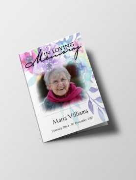 Multicolor Floral Funeral Program Template