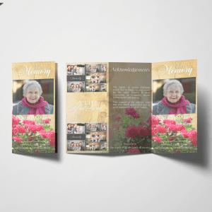 Floral Tri fold Funeral Program Template