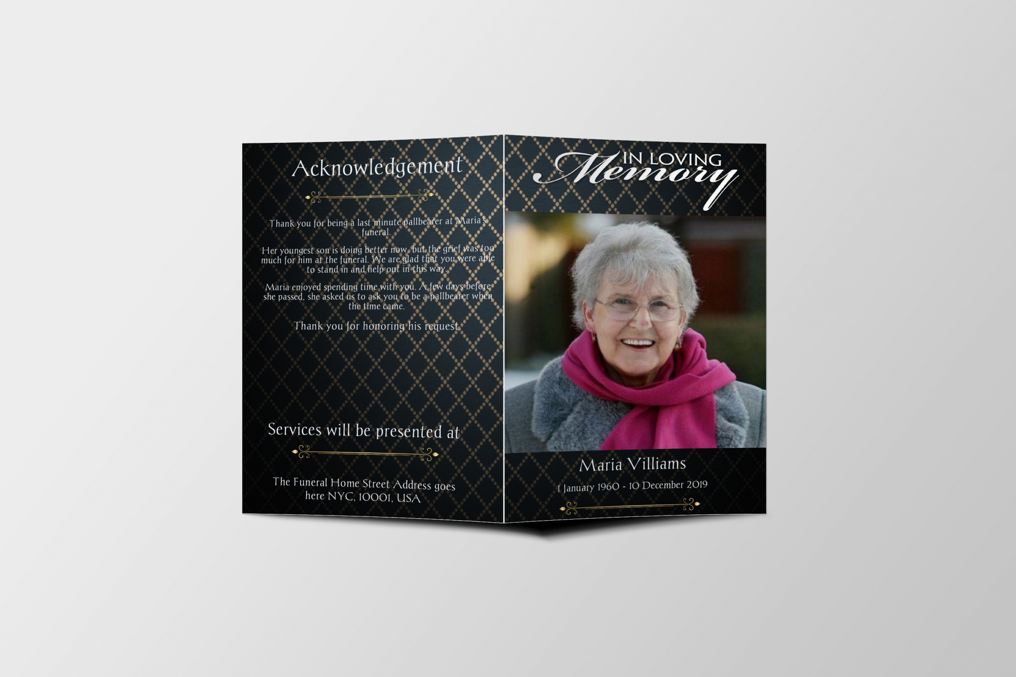 funeral program publisher template