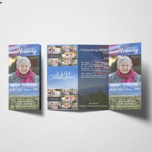 US Flag TriFold Funeral Program Template