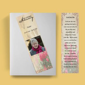 rose funeral bookmark template