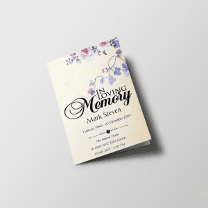 Floral No Photo Funeral Program Template