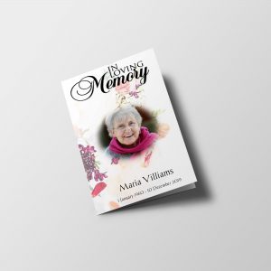 Floral Less Color Funeral Program Template