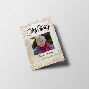 Elegant Frame Funeral Program Template