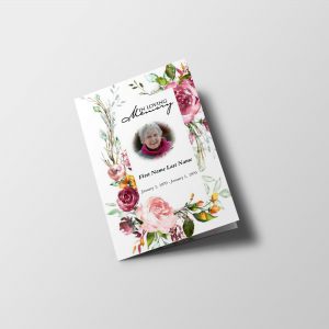 Floral Watercolor Funeral Program Template