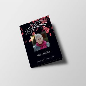 Premium Petals Half Page Funeral Program Template