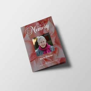 Pink Rose Petals Half Page Funeral Program Template