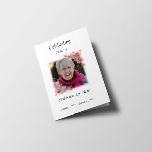 Simply Floral Half Letter Size Funeral Program