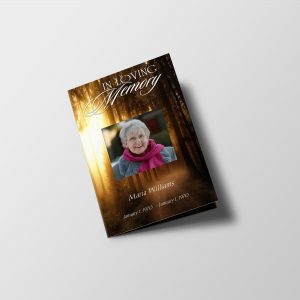 Forest Sunset Funeral Program Template