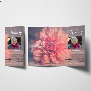 Natural Pink Trifold Funeral Program