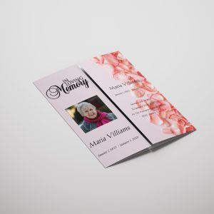 Pink Rose Petals Gatefold Funeral Program