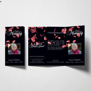 Royal Roses Trifold Funeral Program