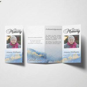 Less Color Trifold Funeral Program