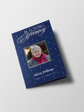 Blue Curtain Funeral Program Template