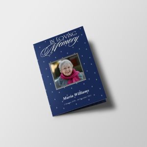 Blue Curtain Funeral Program Template