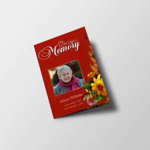 Semi Red Funeral Program Template