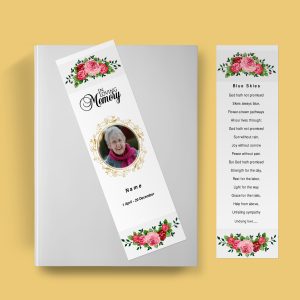 Watercolor Funeral Bookmark Template