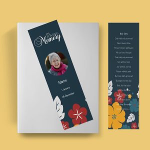 Simply Floral Funeral Bookmark Template