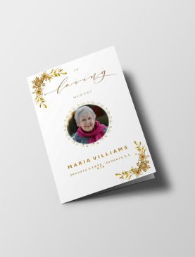 Golden Royalty Funeral Program Template