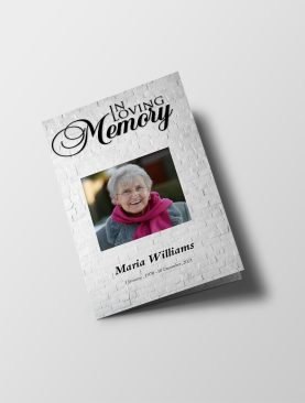 Brick Wall Funeral Program Template