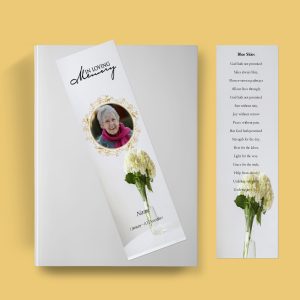 Hydrangeas Funeral Bookmark Template