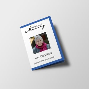 Blue Gradient Half Page Funeral Program Template