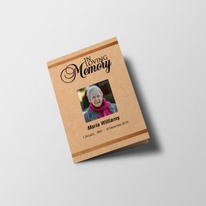 Brown Half Page Funeral Program Template