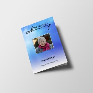 Blue Sky Sunset Funeral Program Template