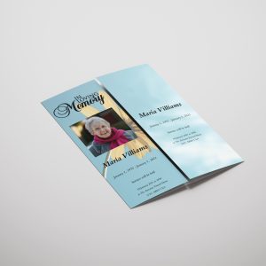 Yellow Daisy Gate Fold Funeral Program Template