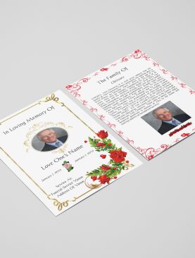 Red Roses Funeral Flyer Template