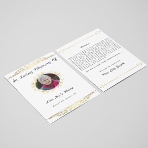 Golden Frame Funeral Flyer Template