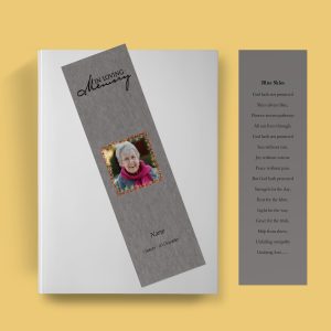 Metallic Funeral Bookmark Template