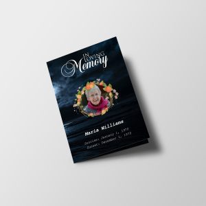 Moon In Clouds Half Page Funeral Program Template