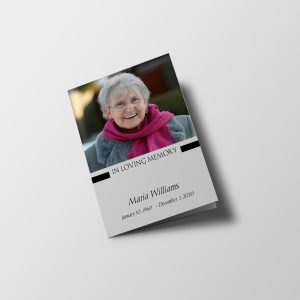 Bright Less Color Half Page Funeral Program Template