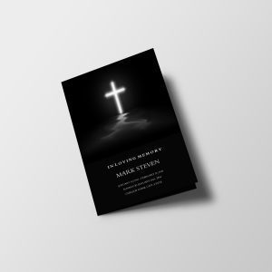 Cross Funeral Program Template