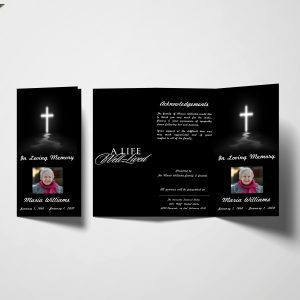 Cross Trifold Funeral Program Template