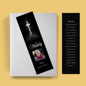 Cross Funeral Bookmark Template