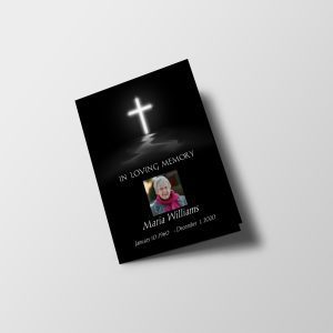 Cross Half Page Funeral Program Template