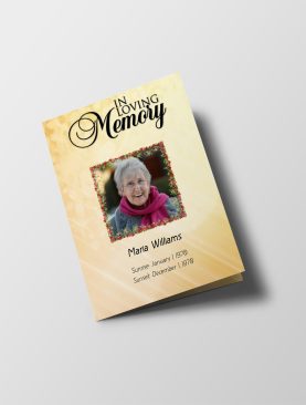 In Memories Half Page Funeral Program Template