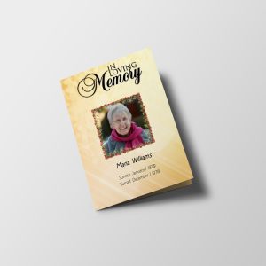 In Memories Half Page Funeral Program Template