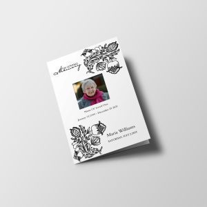 Floral Lines Funeral Program Template