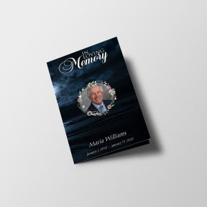 Moon In Clouds Funeral Program Template