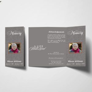 Metallic Trifold Funeral Program Template