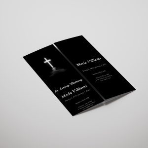 Cross Gate Fold Funeral Program Template