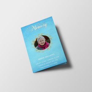 Blue Textured Funeral Program Template